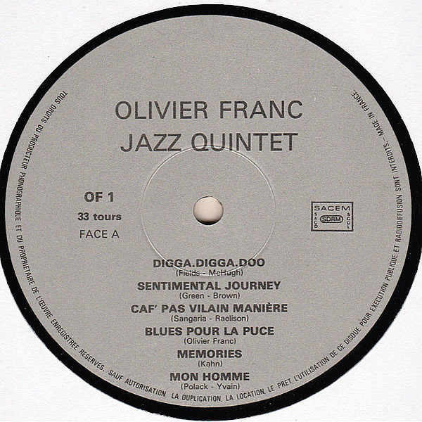 OLIVIER FRANC JAZZ QUINTET - Olivier Franc Jazz Quintet