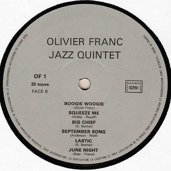 OLIVIER FRANC JAZZ QUINTET - Olivier Franc Jazz Quintet