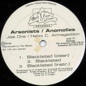 THE ARSONISTS & ANOMOLIES / EL BATTALION ‎– Blacklisted/MC Squared