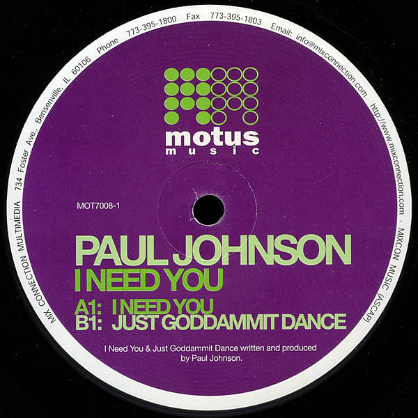 PAUL JOHNSON - I Need You