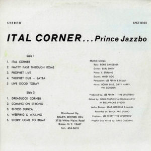 PRINCE JAZZBO – Ital Corner