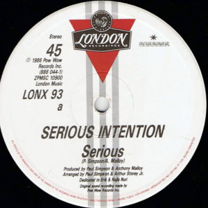 SERIOUS INTENTION – Serious