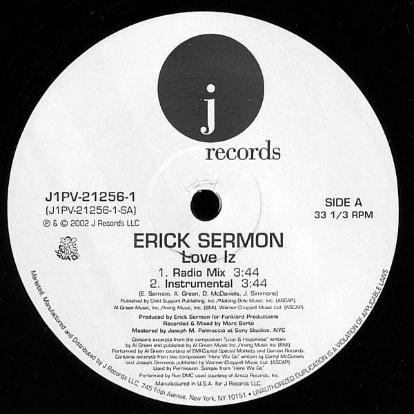 ERICK SERMON - Love Iz/Hold Up Dub