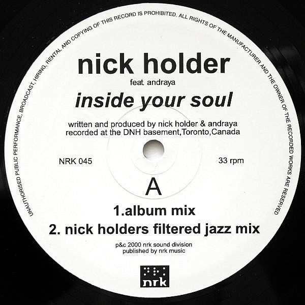 NICK HOLDER feat ANDRAYA - Inside Your Soul