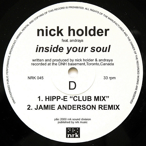 NICK HOLDER feat ANDRAYA - Inside Your Soul