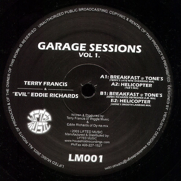 TERRY FRANCIS & EVIL EDDIE RICHARDS - Garage Sessions Vol 1 EP