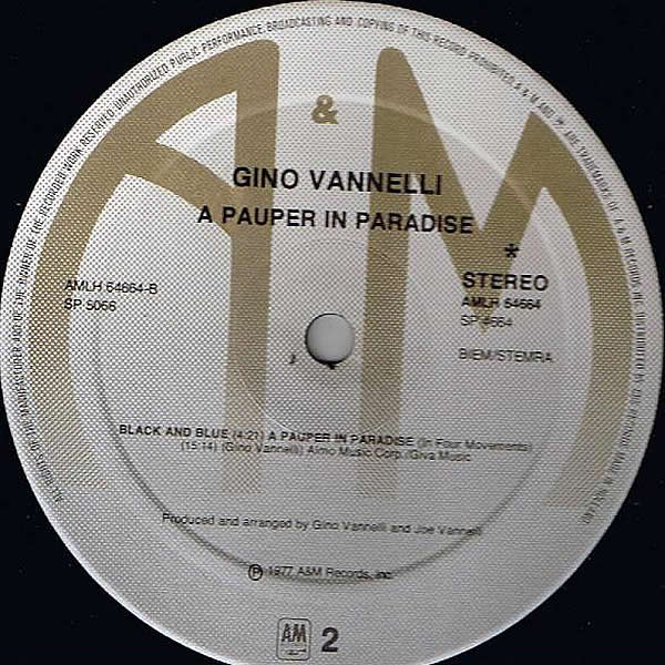 GINO VANNELLI - A Pauper In Paradise