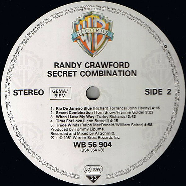 RANDY CRAWFORD - Secret Combination