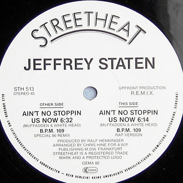JEFFREY STATEN - Ain't No Stopping Us Now