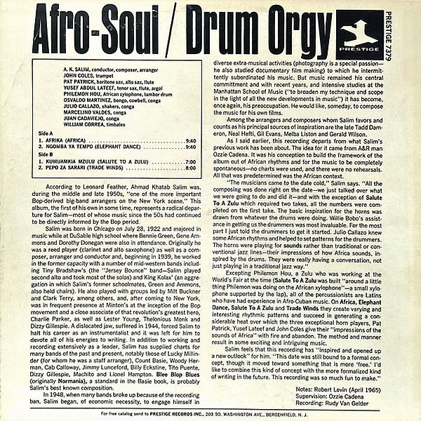 A.K. SALIM presents AFRO-SOUL - Drum Orgy
