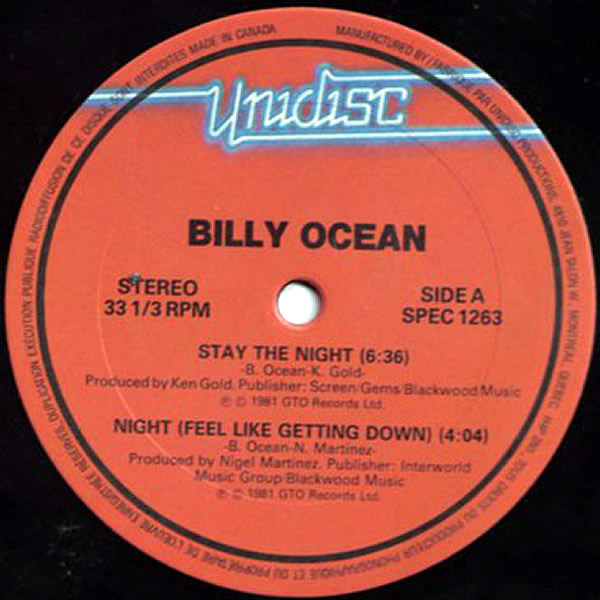 BILLY OCEAN/THIRD WORLD - Stay The Night/Night ( Feel Like Getting Down )/Try Jah Love