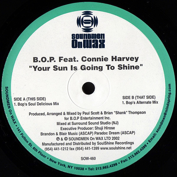 BOP feat CONNIE HARVEY - Your Sun Is Going To Shine