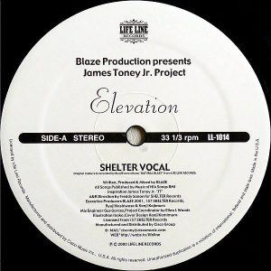 BLAZE PRODUCTION presents JAMES TONEY JR PROJECT – Elevation