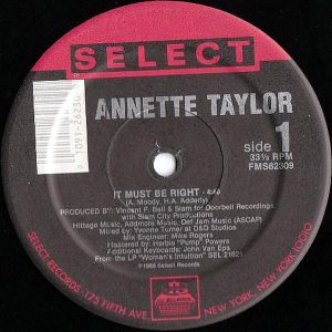 ANNETTE TAYLOR – It Must Be Right