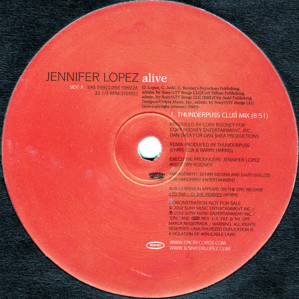 JENNIFER LOPEZ - Alive ( The Thunderpuss Remixes )