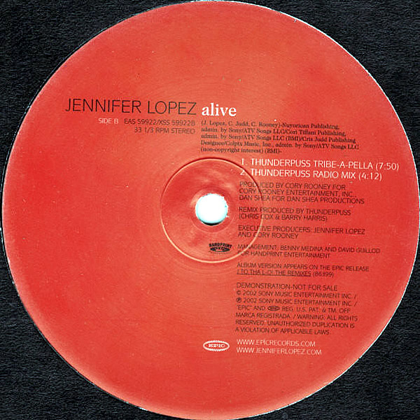 JENNIFER LOPEZ - Alive ( The Thunderpuss Remixes )