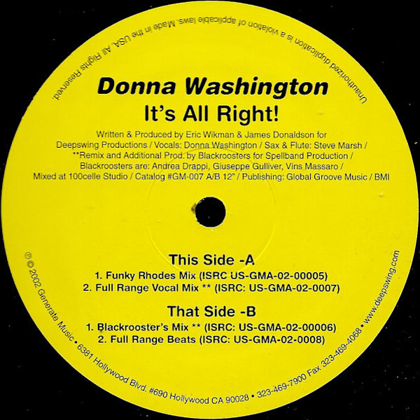 DONNA WASHINGTON It's All Right!